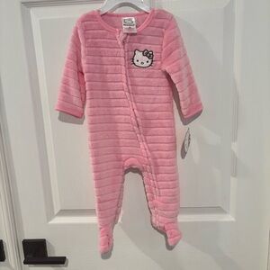 Hello Kitty Baby Clothes Long Sleeve Pink Footie 9 Months NEW with Tag‎